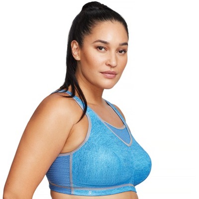 Glamorise Womens No-Bounce Camisole Elite Sports Wirefree Bra 1067 Light Denim 40F