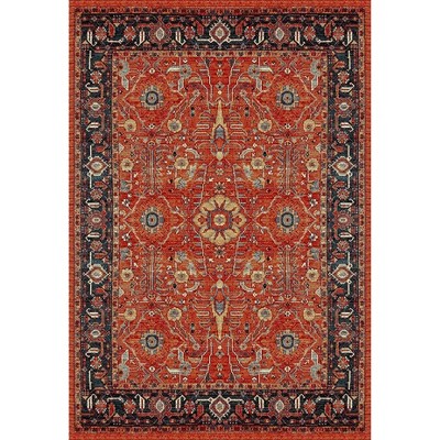 Antique Patina Blue and Navy Hand-Knotted Easy-Care Area Rug
