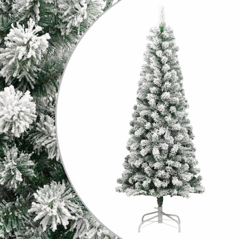 vidaXL Artificial Hinged Christmas Tree with Flocked Snow - Lifelike Appearance, Easy-to-Assemble Design, Reusable Decoration - image 1 of 4