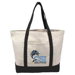 College Of Staten Island Primary Logo Canvas Tote Bag With External Pocket, Reusable Shoulder Bag for Shopping, School, Beach - 1 of 4