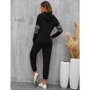 Womens Loose Fit Jumpsuit Nordic Print Hooded Jumpsuit wtih Front Zipper Elastic Ankle Jogger Jumpsuits - 2 of 4