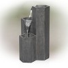 Alpine Corporation 25" Resin 3-Tier Hexagon Columns Fountain with LED Light Gray - image 4 of 4