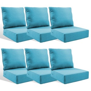 Buenhomino 6-inch Outdoor Cushion Set, 24"x24" Replacement Water Resistant Zippered Cushion for Chairs,8 Colors - 1 of 4