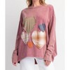 Women's Heart Patch Mineral Washed Knit Top-Plus - Easel - 4 of 4