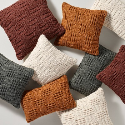 Basket Weave Knit Throw Pillow - Threshold™ designed with Studio McGee