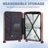Syemin Luggage 3 pcs in ABS Spinner Wheel Luggage Carry on Suitcase for Travel Matching Color TSA Combination Lock, Pink, 19.3"*11.4"*29.5" - 2 of 4