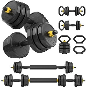 5-in-1 Adjustable Dumbbell Set, Converts to Barbell, Kettlebells, Push-up Stand & Weight Plate for Home Gym - 1 of 4