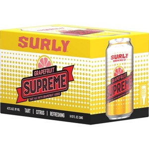 Surly Grapefruit Supreme Tart Ale - 6pk / 12 fl oz Cans - 1 of 3