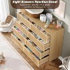 Rattan 8 Drawer Dressers for Bedroom, Tall Dresser with Deep Drawers, for Closet with Wide Top, Long Wooden Dresser for Living Room, Hallway - 4 of 4