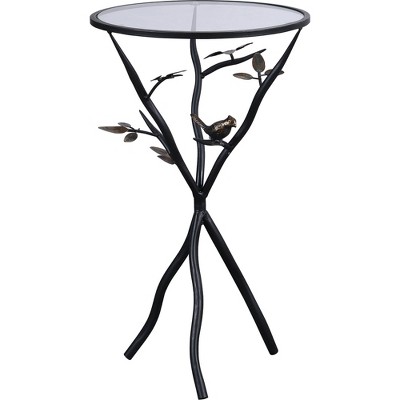 Bird and Branches Tripod Side Table Antique Bronze - FirsTime