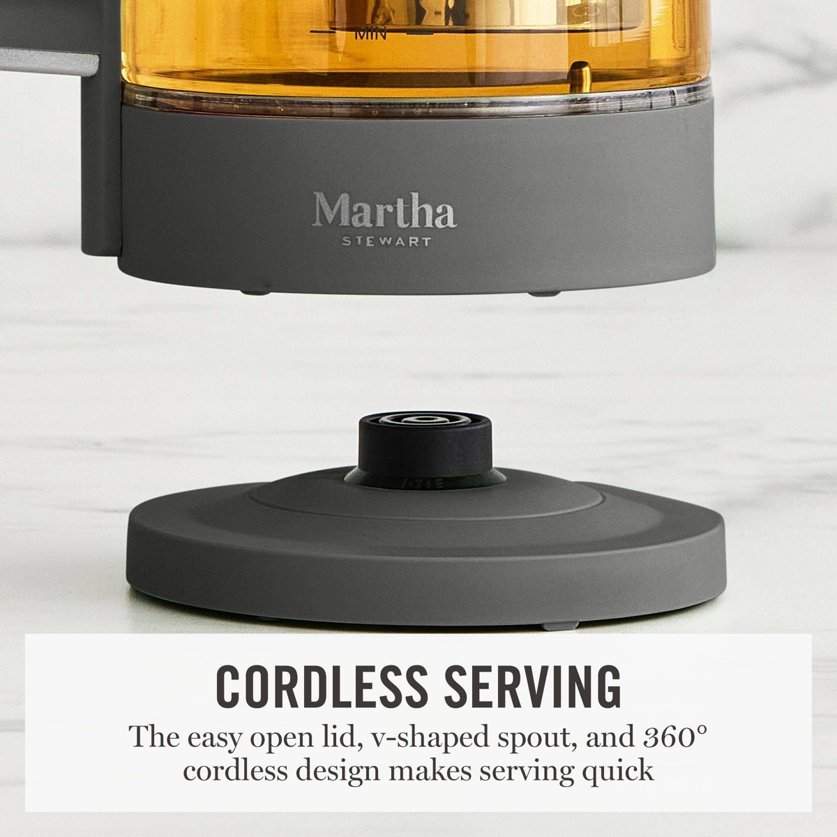 Martha Stewart 1.7L Glass Carafe Electric Kettle with Removable Tea Infuser - thumbnail 3