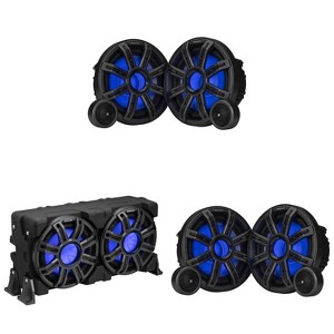 Kicker Marine (2) 51MSS8 Premium 8" Components & 51MWLE104 10" Loaded Enclosure, LED Marine Audio Upgrade - 1 of 4