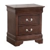 HomeStock Cappuccino Nightstand 24x21x16 with Two Drawers, Compact Bedside Table for Bedroom Storage and Stylish Modern Furniture - 3 of 4
