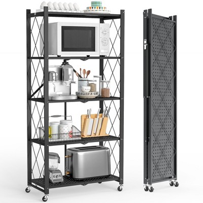 SKONYON Storage Shelves Foldable metal shelves Garage Shelving Units 4-Tier and 5-Tier