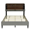 ?Full Size Linen Upholstered Platform Bed with Storage Headboard, Sensor Light, Sockets & USB Ports - 4 of 4
