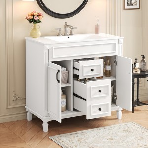YOOCOZZ 36'' Bathroom Vanity with Top Sink,2 Soft Closing Doors and 2 Drawers - 1 of 4