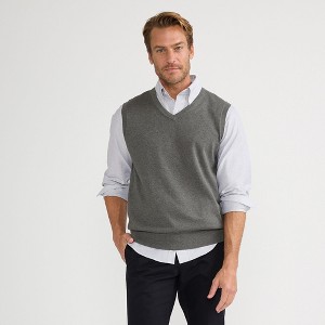 Lands' End Men's Fine Gauge Cotton Vest - 1 of 4