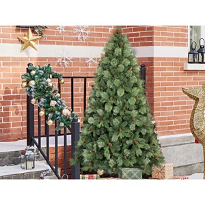 7.5FT Pre-Lit Artificial Christmas Tree with 1645 Tips PE & PVC, 550L ...
