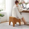 VANOMi Set of 2 Boucle Upholstered Ottomans–Footrests, Makeup Stools, Shoe Benches - 3 of 4