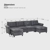 Spacious U-Shaped 6-Seat Sectional Couch with Dual Chaises, Modern Modular Sleeper Sofa with with Storage Ottomans for Living Rooms, Gray - 3 of 4