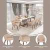 Elias Dining Chair Upholstered in Velvet and Powder Coated Legs Set of 2, Beige - 4 of 4
