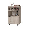 Gulches Macadamia Bar Cart with 4 Built-in Wine Racks and Shelf - 3 of 4