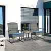 Outsunny 3 Pieces Outdoor PE Rattan Rocking Chair Set, Patio Wicker Recliner Rocker Chair with Soft Cushion & Nature Wood Top Coffee Table, for Garden Backyard Porch - 2 of 4