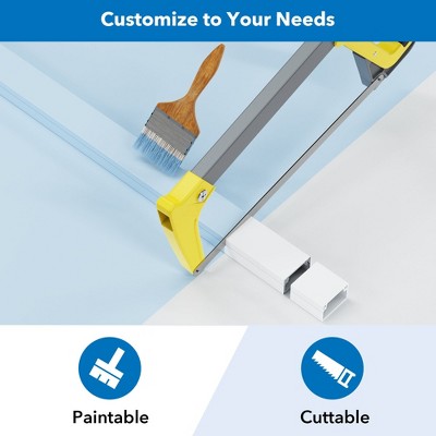 White PVC Wall Cable Concealer Kit with Connectors