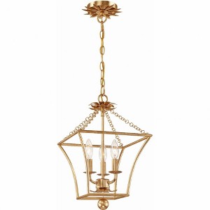 Crystorama Lighting Broche 3 - Light Chandelier in  Antique Gold - 1 of 4