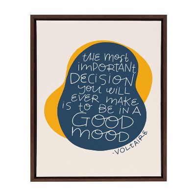 18" x 24" Sylvie Good Mood by Jenn Van Wyk Framed Wall Canvas Brown - Kate & Laurel All Things Decor