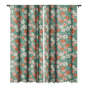 Schatzi Brown Jirra Floral Spring Set of 2 Panel Blackout Window Curtain - Deny Designs - 1 of 4