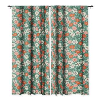 Schatzi Brown Jirra Floral Spring Set of 2 Panel Blackout Window Curtain - Deny Designs
