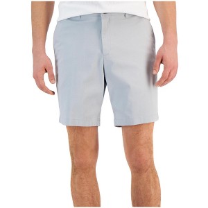 Alfani Mens Solid Flat Front Casual Walking Shorts, Grey, 34 - 1 of 1