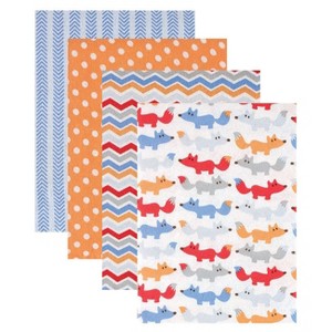 Hudson Baby Infant Boy Cotton Flannel Receiving Blankets, Blue, One Size - 1 of 1