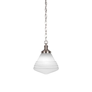 Toltec Lighting Juno 1 - Light Pendant in  Brushed Nickel with 10" White Marble Shade - 1 of 1