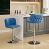 PAGED Swivel Barstools Classic Velvet Upholstered Bar Stools Adjusatble Height Counter Stools with Back Tufted for Home Pub, Set of 2 - 2 of 4