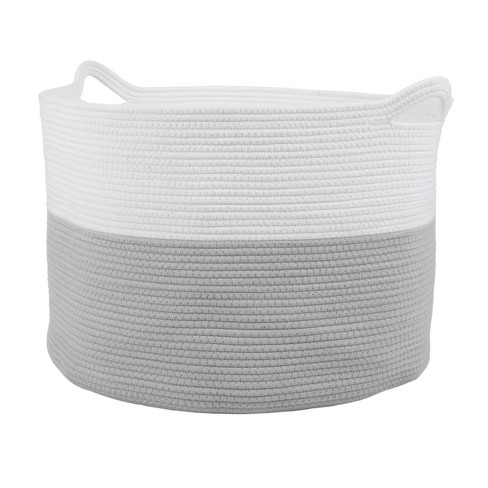Home-Complete Extra-Large Woven Rope Basket, Gray
