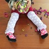Wrapables Ruched and Dots Baby & Toddler Leg Warmers, Lavender Ruched and Dots - 2 of 4