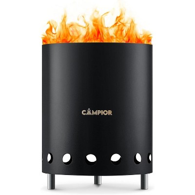 New Stainless Steel Firewood Stove 15 cm Diameter Wood-burning Smokeless Fire Pit Stove ?Black)