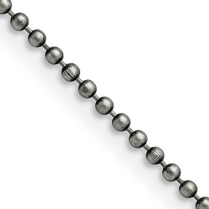 Black Bow Jewelry 2mm Stainless Steel Antiqued Ball Chain Necklace - 1 of 4