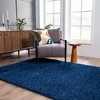 Hauteloom Faina Solid Dark Blue Shag Rug Washable - 2 of 4