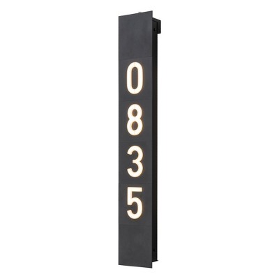 C Cattleya Black Aluminum Dusk to Dawn Outdoor Wall Light with Acrylic Shade and Door Numbers(Optional)