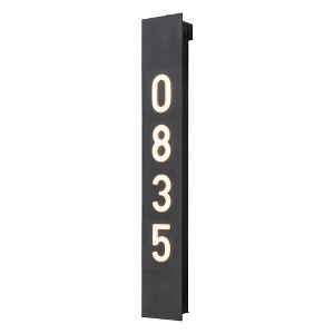 C Cattleya Black Aluminum Dusk to Dawn Outdoor Wall Light with Acrylic Shade and Door Numbers(Optional) - 1 of 4
