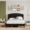 coucheta Soft Velvet Upholstered Platform Bed Frame with Wingback Headboard and Button Tufted Design, Wood Slat Support, No Box Spring Needed - 3 of 4