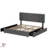 Full/QUEEN/King Size Bed Frame with 4 Drawers and Headboard Tufted Design Linen Upholstered Platform Bed Frame No Box Spring Need - 2 of 4