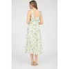 August Sky Women's Sleeveless Wide Mock Ties Ruched Floral Midi Dress - 2 of 4