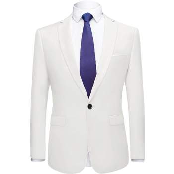Lars Amadeus Men's Dress Slim Fit Single Breasted One Button Prom Suit Sports Blazer