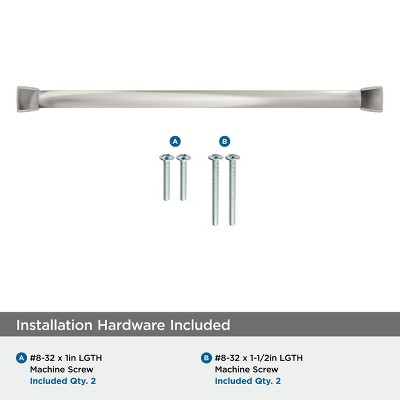 Polished Nickel 10-1/16" Modern Industrial Cabinet Pull