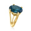 Ross-Simons 13.00 Carat London Blue Topaz Ring With Diamond Accents in 18kt Gold Over Sterling - 3 of 4
