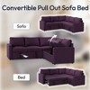 BENCMATE Sectional Sofa Modern Pull Out Sofa Bed Linen Convertible Sofa Couch with Storage Chaise for Living Room, Purple, 81.5"*81.5"*33" - 4 of 4